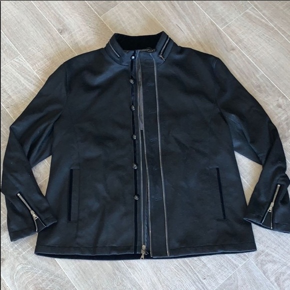 NWT Black John Varvatos Double Zip Button Jacket - Picture 5 of 8